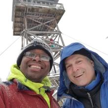 Roland-K7FOP and Etienn-K7ATN at Clear Lake Fire Lookout