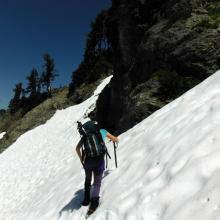 Leading the traverse for Stevens