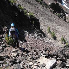 Scree descent from the ridge