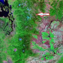 Location of Lake Chelan area in Washington State