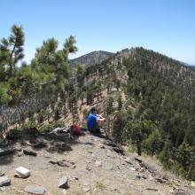 A look back at Throop Peak and Intermediate summits along the Traverse to Baden-Powell