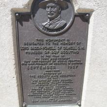 Placque to Lord Baden-Powell, founder of Boy Scouting, on Summit of Mount Baden-Powell