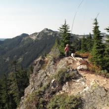 Narrow summit rock formation on Mount Catherine