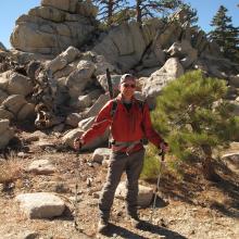 Packed up and heading back to car.  Just below summit boulders.