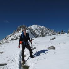 Tim, KG7EJT, below summit formation