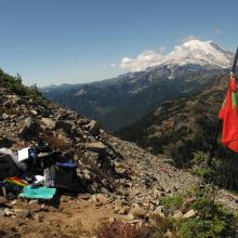 Operating Position from 30 feet below summit of Tahtlum Peak
