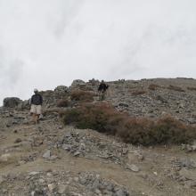 Tedious climbing up final summit dome of San Antonio.