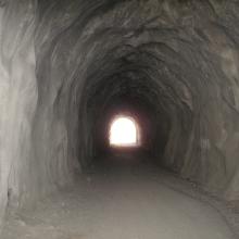 Inside Mueller Tunnel, San Gabriel Peak trail.