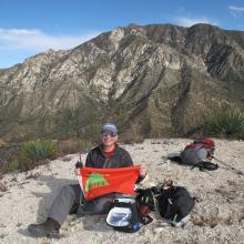 K7MAS at Operating Position, Point 4202 SOTA.  Josephine Peak behind.