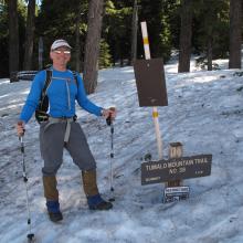 K7MAS at TH to Tumalo Mountain, 04/07/210.  About 4 feet snow on ground.