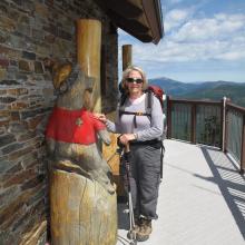 "Very Beary" viewing deck, Chewelah summit, Ski Patrol Cabin.