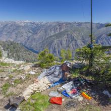 K7MAS Operating Position on Graham Mountain - Photo KG7EJT