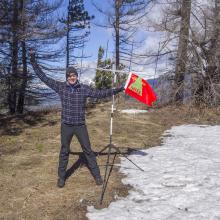 KG7EJT at Operating Position, Lookout Mountain