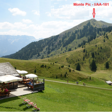 Monte Pic, with Baita Curona Rifugio in foreground