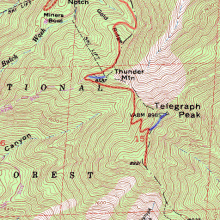 Telegraph Peak map - From Baldy Notch