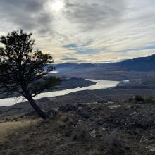 Looking south with the Columbia River below