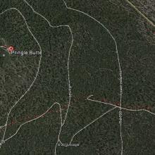 Our route is marked with red dots.