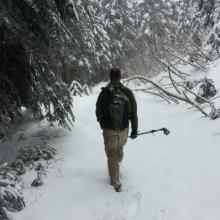 KF7PXT heading up the trail