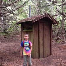 The outhouse is all boarded up tight!