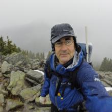 Taken about 200 feet below the summit, after warm enough to operate the camera!