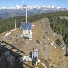 Mark looking down from the Lookout tower-awesome views!