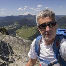 Selfie at the summit, which is just to my right