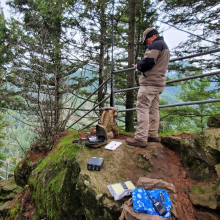 Setup just below the summit