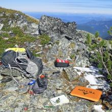 The usual station:  KX3 @ 6W, Dan's 44 ft Doublet Antenna w/ balun, LiPo 3S battery, Russian Straight Key, Orange Sit Pad.