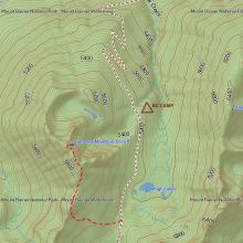 Map of Hike:  TH at White River Road.  Hike 3 miles to BC Camp.  Another 2 miles to the summit.