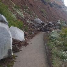 Rockslide blocking the road