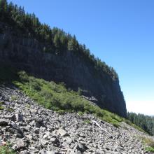 Rock Boulder scramble.  Head west thru the Salmonberry bushes