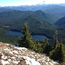 Elk Lake from the trail heading up Battle Axe