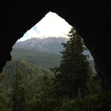 Mt Jeffferson from inside of Boca Cave