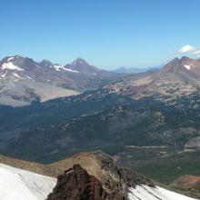 Sisters, Broken Top, Mt. Washington while ascending