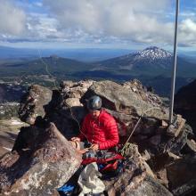 QRV from the summit. Mt Bachelor in the background.