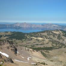 A view of Crater Lake from Mt Scott.