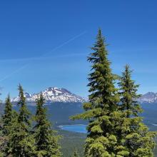 View of South Sister and Brokentop from atop Williamson Peak...