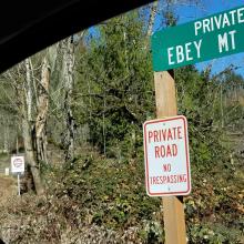Signs at Ebey Mt Rd