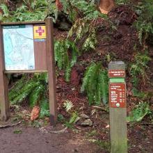 Sign board near top - take a left