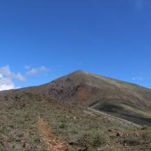 Halfway up trail, looking east toward summit