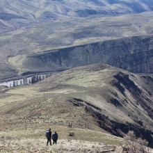 Looking West...most of trail along ridge