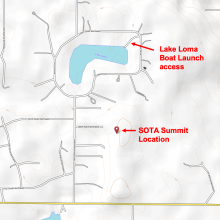 Public Loma Lake boat access is just northeast of SOTA summit