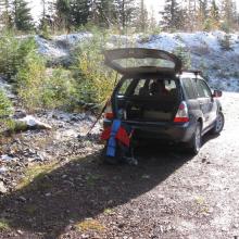 Snow at the trail head