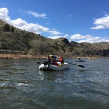 Rafting down the John Day River, Central Oregon