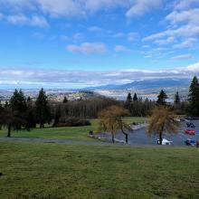 View from Burnaby Mountain looking West. Vancouver visible in the distance.