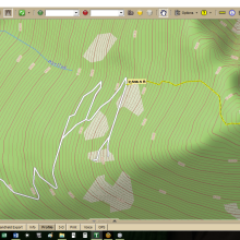 Map depicting preferred off road hike route to avoid boulder field.
