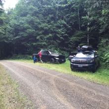 Parking across from abandoned USFS Road 121
